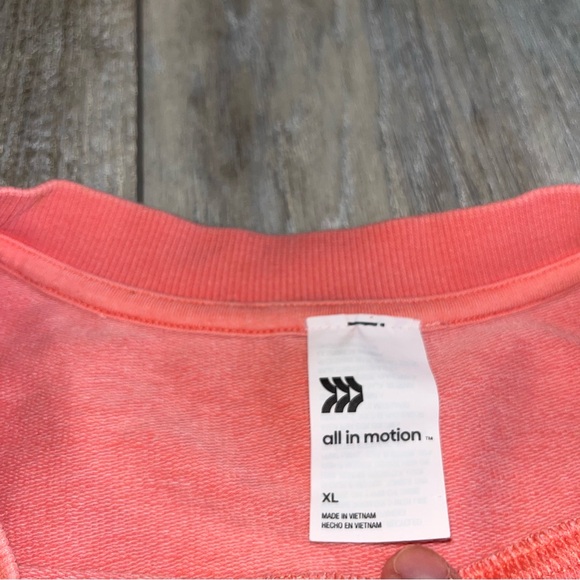 All In Motion Size XL Sweatshirt Crewneck Pullover Pink French Terry Womens - Picture 3 of 6